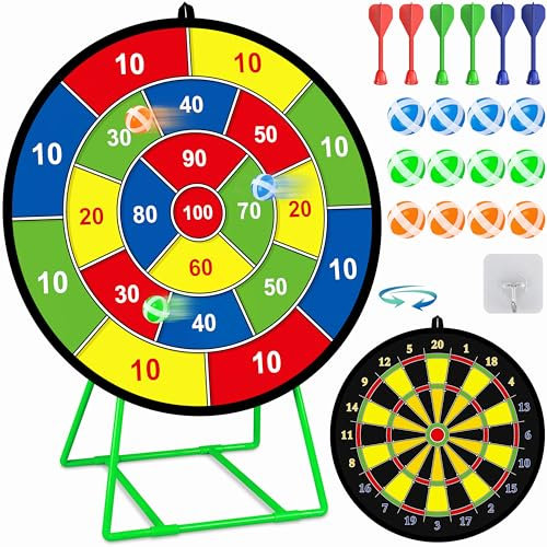 29 Doppelseitige Dartscheibe Anzug Kinder Game Mit 12 klebrigen Bällen,6 Darts,wurfspiel,Indoor/Outdoor Sport Fun Party Game,Spielzeug,Geburtstagsgeschenke für 3 4 5 6 7 8 9-12 Jahren Jungen Mädchen