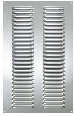 Rejilla de ventilación de metal galvanizado con red de protección contra insectos, 25 x 40 cm