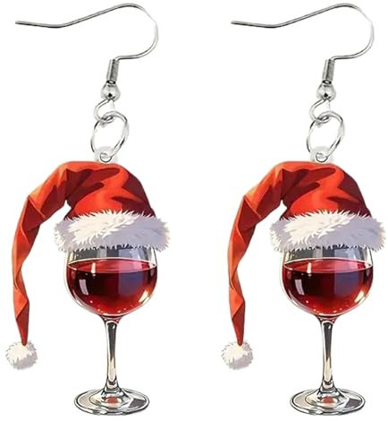 Weihnachts-Ohrringe Damen: Acryl Ohrstecker mit Diamant - 1 Paar lustig Stecker für Damen & Mädchen