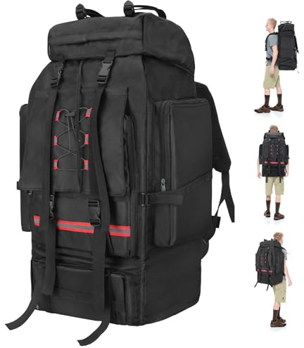 LYtech 130L Wanderrucksack Reiserucksack Herren Damen Große Trekkingrucksack Campingrucksack mit Reflexstreifen Outdoor Sport Reise Tagesrucksack Militärischer taktischer Rucksack Geschenke