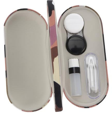 WEKAMOS 1Juego Estuche Portátil Lentes de Contacto y Gafas Estuche de de Doble Cara Resistente y Duradero para Tus Lentes y Marco Diseño Compacto