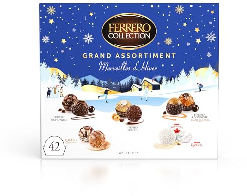 Ferrero Collection Grand Assortment - 42 Specialità Assortite al Cioccolato, Racchiuse in una Elegante Scatola Natalizia, Idea Regalo Natale, Compleanno e Anniversario, Confezione da 440 gr