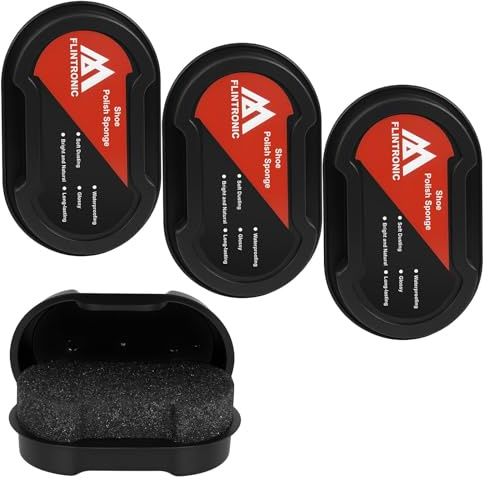Flintronic 3 PC Éponge de Cirage à Chaussures, Brillance pour Chaussures Sacs Cuir pour Toutes Les Couleurs