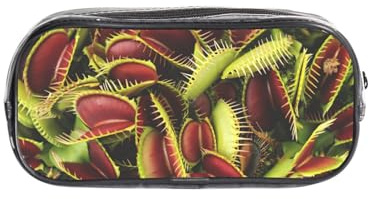 Fbghhty köttätande växt tryck studenter pojkar flickor genomskinligt pennfodral transparent kontorsmaterial organiseringsmaterial