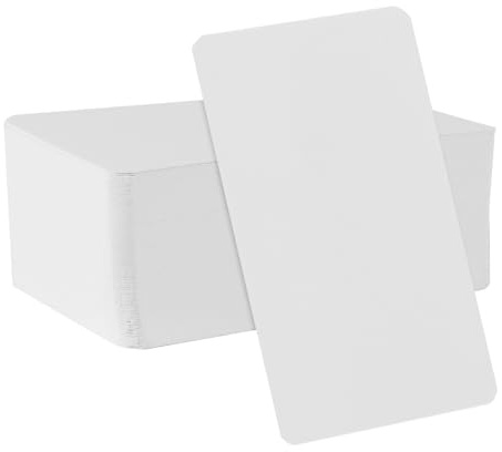 ZEONHEI 1 000 stycken visitkort, papper, tomt, 89 x 52 mm, 250 g, tomma kort för skrivning, blanka papperskort, vita vykort, tomma vykort, för gör-det-själv, kontor, minnesspel