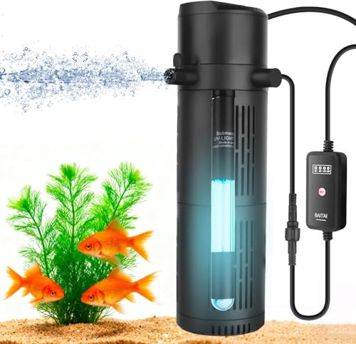 BAITAI 1800L/H UV Fish Tank Filter with Timer for 180–600L Tanks
