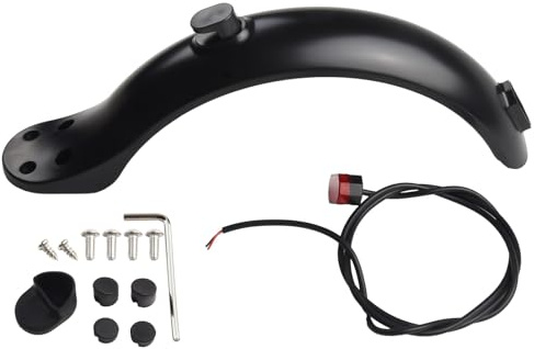 Para xiaomi 8 12.7 cm scooter eléctrico trasero guardabarros conjunto con luz trasera y tornillo hecho de ABS y metal para uso a largo plazo