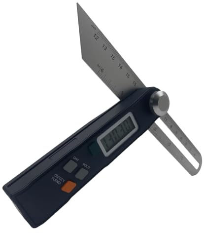 Righello angolare digitale tipo T con display LCD, goniometro in acciaio inox, strumento di misurazione 2 in 1 per misurazione dell'angolo, marcatura della lunghezza e taglio obliquo, lavorazione del