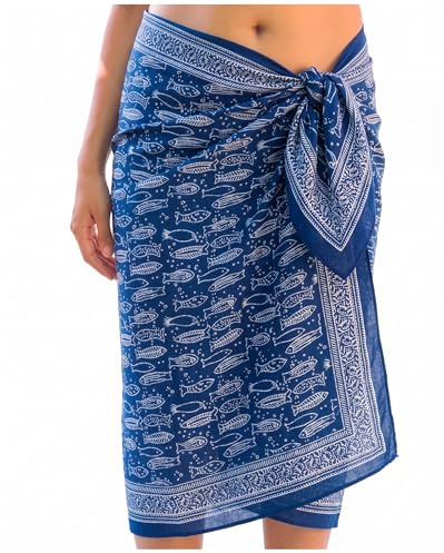 Pareo Strandhandduk bomull stor strand sarong damer blocktryck naturligt färgämne omlottduk omlottkjol strandkjol gobeläng omlottduk bikini täcka över baddräkter