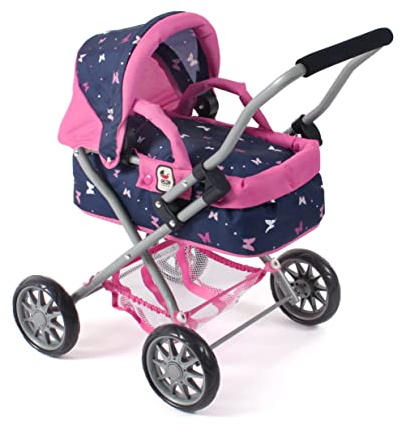 Bayer Chic 2000® Poussette pour poupée Smarty - Butterfly Pink - Pliable - avec Capot, Sac, Coussin et Couverture - Hauteur de poignée 56 cm - pour Enfants à partir de 2 Ans