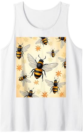 Pattern Beekeeper Beekeeping Flower Floral Honey Bee Tank Top