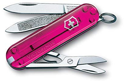 Victorinox 0.6203.T5 Classic Small Pocket Knife, Pink Transparent, Stainless steel