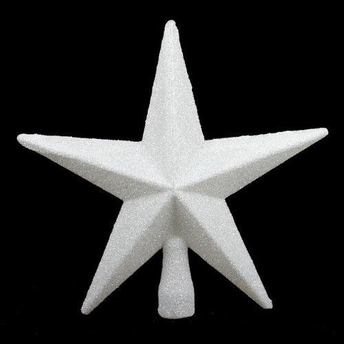 White Glitter Star Christmas Tree Topper (20cm)