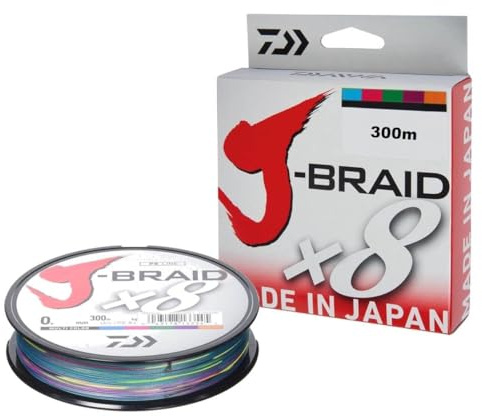 Daiwa Jbraid 8 Braid 300, Colour Multicolour, Size 0.420 mm