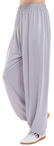 MESHIKAIER Super weiche Herren Haremshose Freizeithose Pluderhose Pumphose Yoga Hose Sport Hose für 4 Jahreszeiten (Size L, Hell Grau)