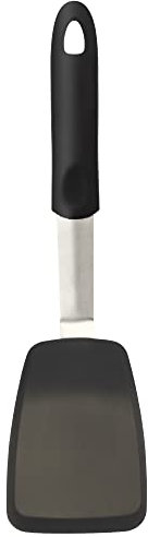 Mepple Flexible Silicone Spatula, Heat Resistant Standard Food Turner for Non-Stick Cookware, Ideal for Flipping Eggs, Burgers, Crepes and Fish, Essential Kitchen Cooking Utensils, Small, Black