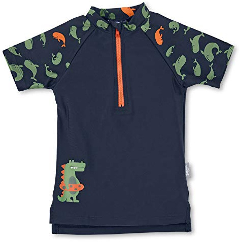 Sterntaler Kurzarm-Schwimmshirt Wale, Maglietta Rash Guard Bimbo 0-24, Marine, 92
