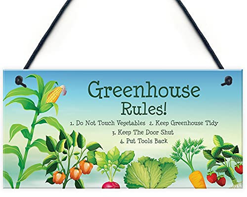 Greenhouse Rules Sign Garden Summerhouse Shed Sign Gardners Gift Plaque