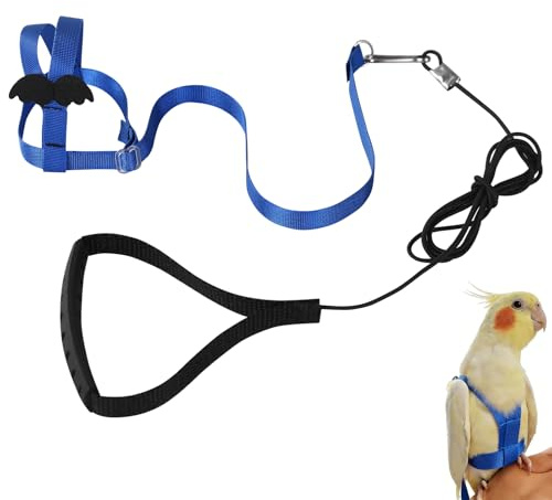 Imbracatura per pappagallo regolabile per animali domestici e uccelli guinzaglio per attività all'aria aperta corda da addestramento cinghia elastica anti-morso per pappagalli cacatos ara