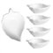 Albedel 4 pcs Leaf Shaped Porcelain Soy Sauce Dish Ceramic Dip Dipping Bowls White Palette for Dinner Baking BBQ and Cooking
