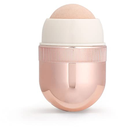 Korean Beauty Oil-Absorbing Volcanic Face Roller, Portable and Reusable Skincare Tool for Oily Skin, Shine Control, Oil Absorber tool for Face (Rose Gold)