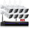 REIGY 3MP WLAN Überwachungskamera Set Aussen mit Flutlicht und 3TB Festplatte, 10CH Funk NVR Überwachungssystem +8x1296P Kamera Drahtlos, Zwei-Wege-Audio Bewegungserkennung Farbige Nachtsicht