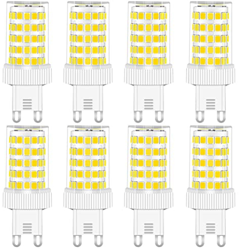 RANBOO Bombillas LED G9 de 10W Equivalente a 50W-100W Lampara Halógena Blanco Frío 6000K 800lm AC 220-240V, No Regulable, Sin Parpadeo, para Lámparas de Araña, de Techo y de Pared, 8 Unidades