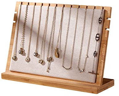 Espositore per Pendenti in Legno, Espositore per Gioielli da Tavolo, Porta Collane, Espositore per Gioielli Rimovibili, Portagioielli per Collane, Orecchini, Piercing, Espositore per Gioielli(#3)