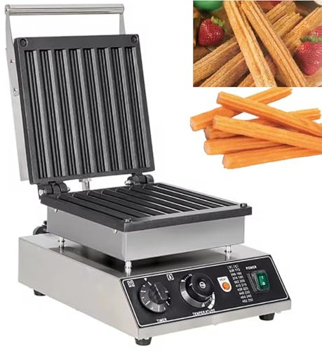 Commercial Churros Making Machine, 1850W Electric Churros Maker with Temp Control, Churros Waffle Cone Machines Non-Stick Churros Baking for Bakery, Restaurant