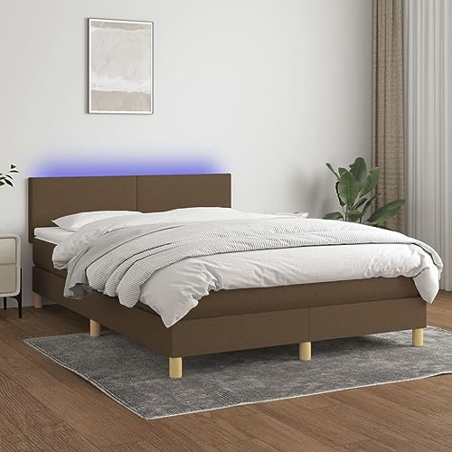 ShGaxin Boxspringbett mit Matratze & Dunkelbraun 140x200 cm Stoff, Bett, Bettgestell, Jugendbett, Schlafzimmer Bett, Bed Frame - 3133560