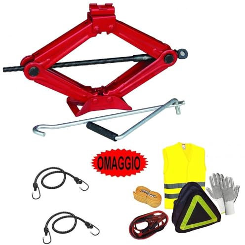 COMPATIBILE CON BMW X3 sDrive18d KIT SOS EMERGENZA STRADALE PER PRONTO SOCCORSO AUTO+CRIC A PANTOGRAFO CON BASE IN ACCIAIO E CHIAVE GIREVOLE 2 TONNELLATE