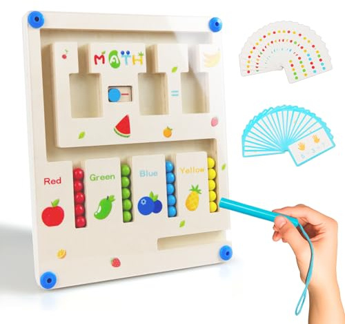 Montessori Toys for 3 4 5 6 7 Year Old Boys Girls: Gifts for 4-6 Year Old Kids Wooden Magnetic Maths Puzzle Games for Boy Girl Age 3-7 Learning Sensory Maze Toy for 5-8 Year Old Kid Birthday Present