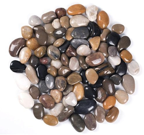 2000g Galets Naturelsdecoratif Poli, 2-4 cm Petit Cailloux Decoratif pour Plante, Galets de Rivière Pierres Polies Décoratives Naturelles pour Aquarium Vase Jardin Plantes (Multicolore, 2-4 cm)