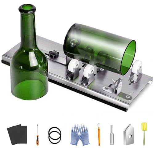 XSQD Kits Découpe Verre, Coupe Bouteille En Verre Circulaire En Acier Inoxydable, Outils De Bricolage En Verre, Conteneur De Plantes, Convient Pour Couper La Bière, Du Whisky, Des Bouteilles De Vin
