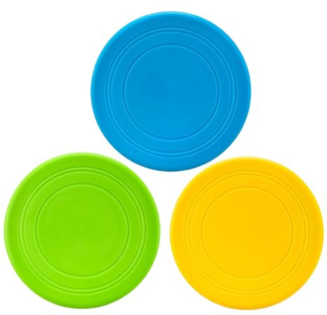JchEnye 3 pezzi giocattoli per cani piccoli, dischi volanti per attività canine, giocattoli per animali domestici, diametro 17,8 cm