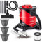 LEHMANN Haddo Industriestaubsauger 2000W - Aschesauger für Kamin mit Doppelfilteranlage - Nass Trockensauger mit 20 Liter Edelstahltank - Kaminsauger mit HEPA-Filter - Blasfunktion - Rot und Schwarz