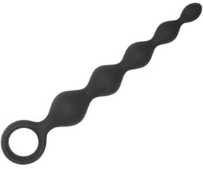 Anal Beads Silicone Butt Plug for Beginner, Silicone Anal Beads Butt Plug for Women Men, G Spot Vaginal Prostate Massager, for Adult Toy Gay Lesbian SM Masturbation Sex Toy Women (Black-1)