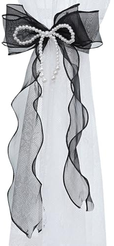 Soportes de cortina con lazos con cuentas con patrón de mariposa, ideal para interiores de hogares, fácil instalación y soportes de cortina de mariposa de larga duración