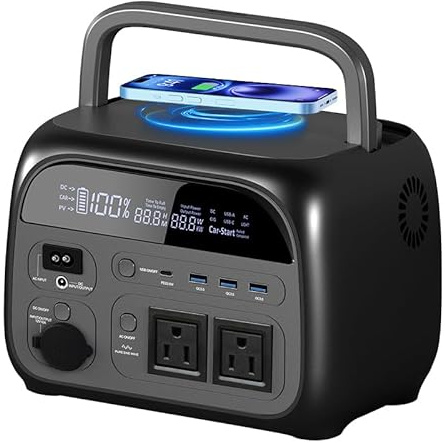 CTOLITY Generador Eléctrico Portátil De 500W, Batería De Emergencia LiFePO4 De 345Wh, Con Aplicación, Carga Rápida En 2,5 H Enchufe Ue De 220V, SAI, Generador Solar Para Acampada/Hogar/Oficina