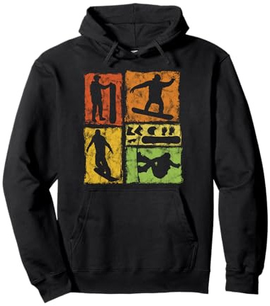 Snowboarder Vintage - Sport d'hiver Snowboard Snowboard Sweat à Capuche