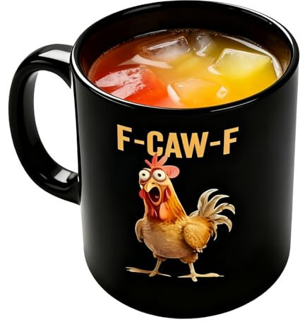 Générique Dekorativ kycklingmugg, dryckesvinge med dubbel emaljerad finish | söt temugg - till födelsedag, jul, påsk alla hjärtans dag, kaffe, juice