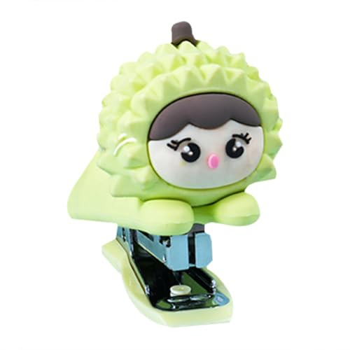 Sosoport Mini Agrafeuse en Plastique Forme Durian Compacte et Portable Agrafeuse Kawaii pour Bureau et École Outil D’Agrafage Léger et Pratique Accessoire Créatif pour Enseignants et
