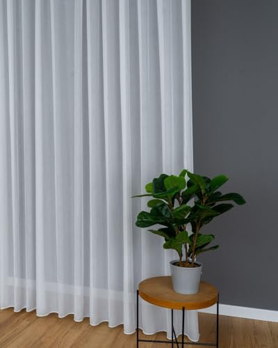 Gardinen Vorhangen Tenda Bianca Moderna Bianca 250x280 cm (LxA) Liscia Pronta Con Fettuccia Arricciatenda Facile Cura Elegante Decorazione Finestra