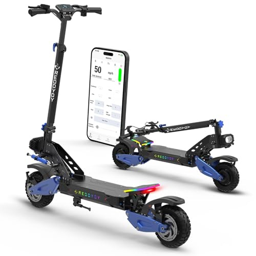 REDDYDY RD2 Off-Road Electric Scooter for Adults, 5000W Dual Motor, 60V 25Ah, Up to 50 MPH, 55 Miles Long Range, 10.5 Pneumatic Tires, Foldable Commuter E-Scooter