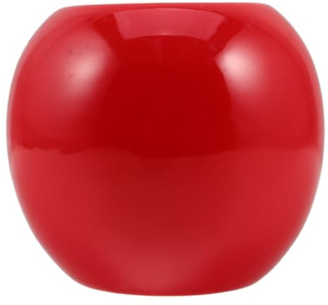 MAGICLULU Jarrón Esférico de Cerámica Roja Mini 10x10x5 Cm, Florero Pequeño Decorativo para Mesa y Estante, Accesorio para Decoración del Hogar y Sala
