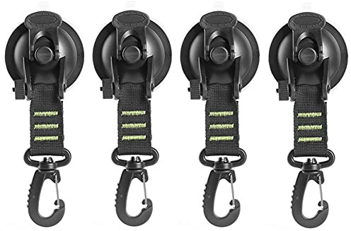 Alnicov Heavy Duty Suction Cup Anchor with Securing Hook,Camping Tarp Accessory for Camping Car Van Truck Boat and Home(4pcs,Green)