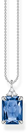 Thomas Sabo Kette mit blauen und weißen Steinen aus Sterling-Silber, Länge: 40cm x 45cm, KE2089-166-1-L45V