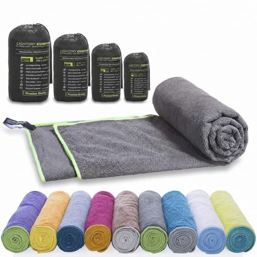 LightDry Serviette de Sport Sac à Dos en Microfibre Originale pour Femmes et Hommes Serviette de Voyage Serviette de Sport à séchage Rapide Serviette de Plage, légère et antibactérienne