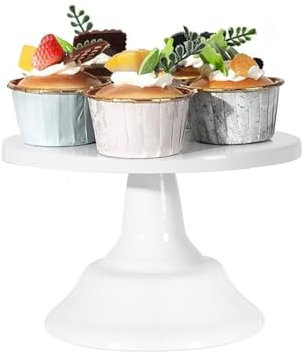 Hapivida Présentoir à Gâteaux, Porte-gâteaux Rond En Métal, Collations, Biscuits, Bonbons, Assiettes à Dessert, Accessoire pour Mariage, Anniversaire, Fête, Blanc(S)