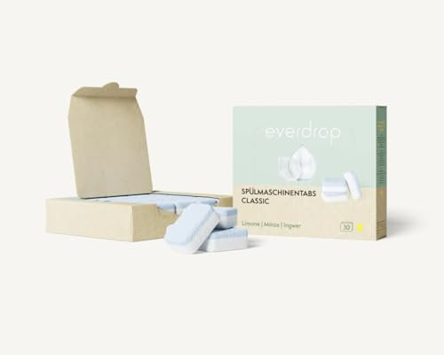 everdrop Spülmaschinen-Tabs (30 Stück) für nachhaltige Reinigung und strahlend sauberes Geschirr/Geschirrreiniger/Reiniger Spülmaschine /